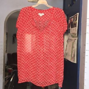 Red printed blouse